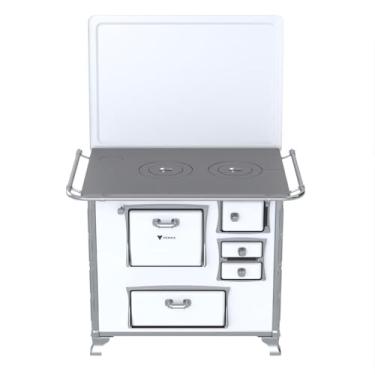 Imagem de Fogão a Lenha GII N 2 Gab Branco com Tampa Saida Esquerda