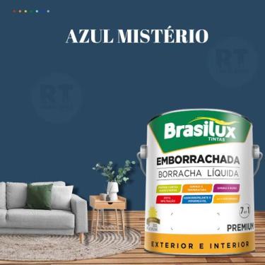Imagem de Tinta Borracha Líquida Cor Azul Para Parede 3,2l Acrílica Lavável Anti