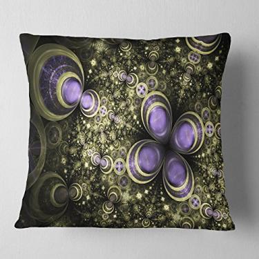 Imagem de Designart Fractal marrom claro arte digital sala de estar, sofá, enchimento de almofada de alta qualidade + capa de almofada impressa em ambos os lados 45 x 45 cm