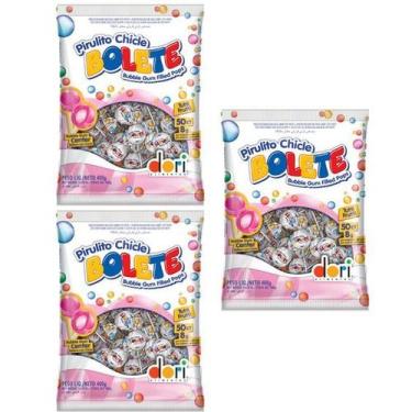 Imagem de Pirulito de Tutti Frutti Dori Bolete com Chicete Vem com 3 Un