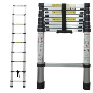 Imagem de Escada Alumínio Telescópica 2.6 m 9 Degraus - Multifuncional - Nagano