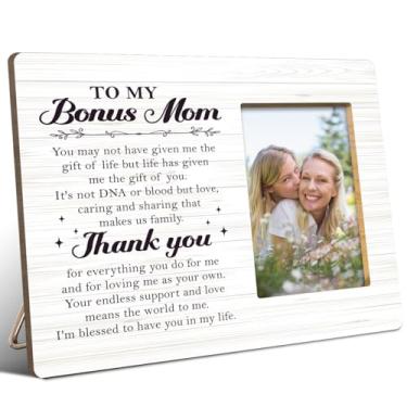 Imagem de Moldura bônus para mãe, presente de madrasta para aniversário, Natal, Dia das Mães, Life Has Given Me the Gift of You Stepmother, serve para fotos de 10 x 15 cm