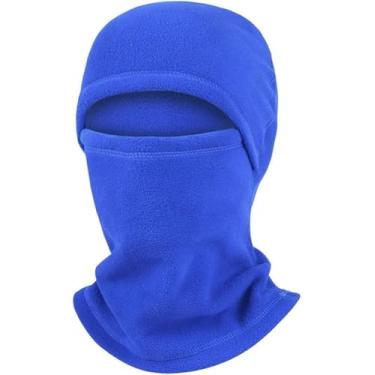 Imagem de Cachecol Lenços Wraps Xale Inverno Homens Polar Fleece Warmer Gorros Mulheres Rosto Inteiro Máscara Capa Capacete Esportivo Forro Ski Balaclava, Royalblue, One Size