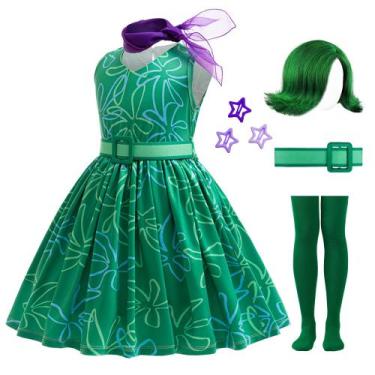 Imagem de Fantasia RuuyiiCoco Girls Green Disgust Cosplay de 5-6 anos com peruca