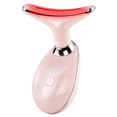 Imagem de Massageador Facial Elétrico para Rosto e Pescoço - Anti-Rugas, Recarregável, Massagem Facial Profissional(Rosa)