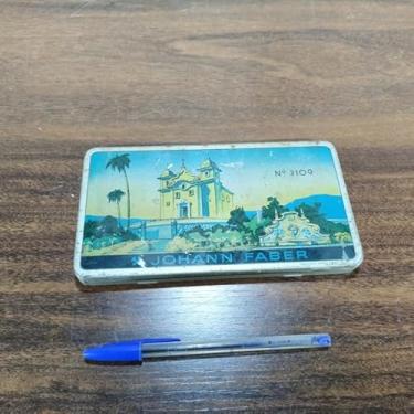 Imagem de Estojo Lápis Antigo Metal Colecionável Raro 18x10x1cm 170g