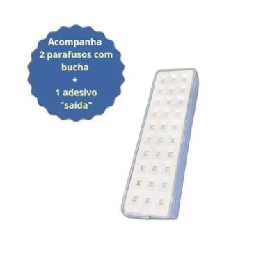Imagem de Luminária Emergência 30 LEDs Slim - PP/PS/Lítio - 110/220V