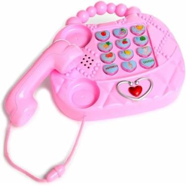 Imagem de Brinquedo Infantil Telefone Musical Sons Luzes Rosa Criança Bebe - INMETRO