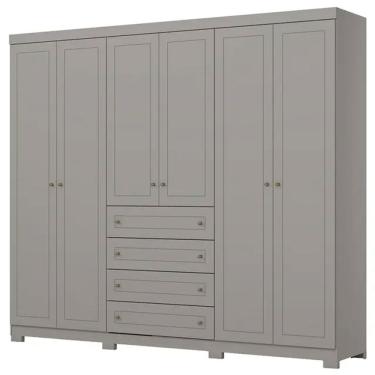 Imagem de Guarda Roupa Casal Americano 6 Portas Bater 4 Gavetas Henn
