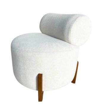 Imagem de Poltrona Decorativa Mônaco Bouclé Marfim - Mansão Decor