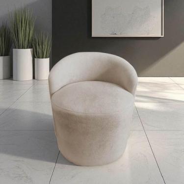 Imagem de Poltrona Decorativa Yara Orgânica Veludo Bege - Mansão Decor