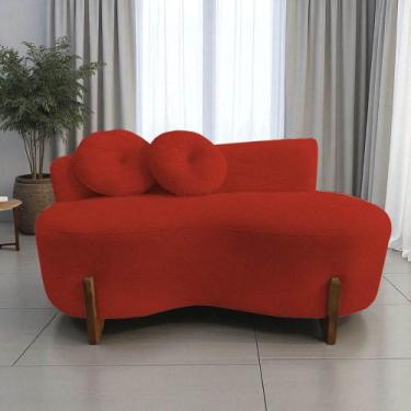 Imagem de Namoradeira Sofá Feijão Lounge Orgânica Couro Vermelho - Mansão Decor
