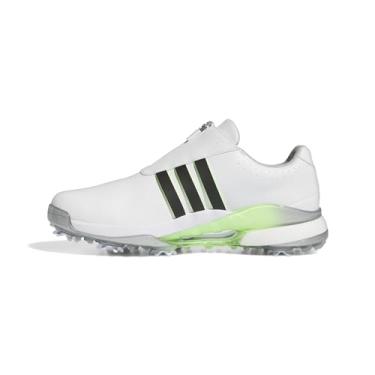 Imagem de adidas Tênis de golfe feminino Tour360 24, Calçado branco/preto/verde Spark, 38