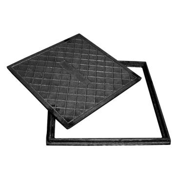 Imagem de Tampa Caixa Gordura Inspeção Esgoto 40X40Cm Ferro Simples