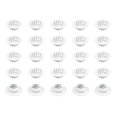 Imagem de PATIKIL Aberturas de ar circulares de 29 mm, 25 peças de aberturas planas de malha de aço inoxidável, painel duplo, grade de orifício de malha redonda para banheiro, cozinha, guarda-roupas, sapatos