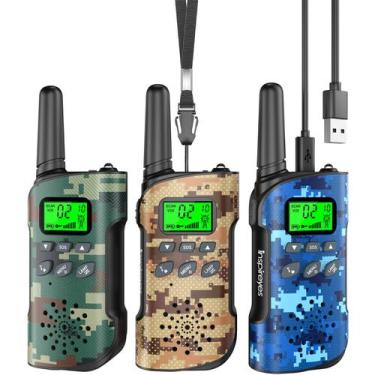 Imagem de Walkie Talkies Inspireyes recarregável para crianças, pacote com 3 cam