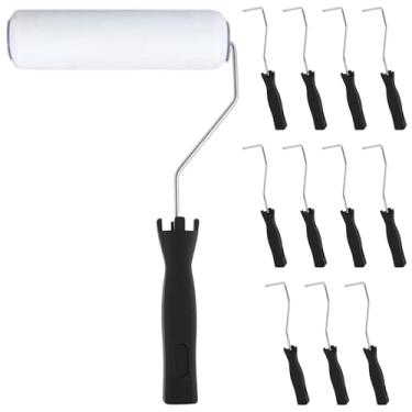 Imagem de 12 peças de alça de rolo de pintura PP, cabo de pincel de rolo de pintura de controle flexível, moldura de pincel de pintura Samll que economiza trabalho para parede