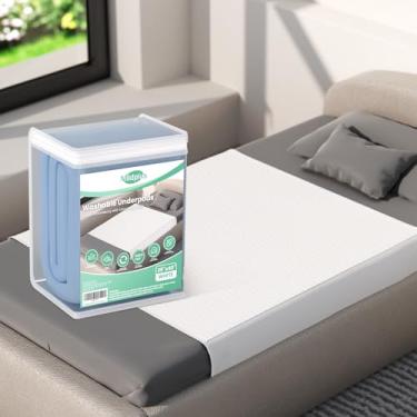 Imagem de 99 cm x 101 cm antiderrapante com abas laterais seguras laváveis e impermeáveis, almofada reutilizável para incontinência para animais de estimação, adultos, bebês, idosos, protetor de molhar cama à