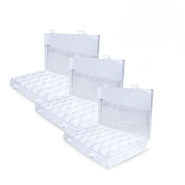 Imagem de Kit 3 Caixas de Miçanga Glitter Botão Divisória 84 Potinhos