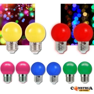 Imagem de Kit 05 Lâmpadas Led Mini Bulbo Bolinhas E27 1w Coloridas 110V 5 Cores 