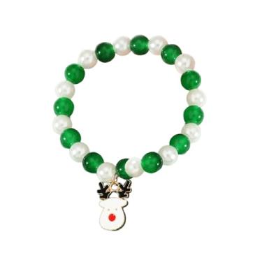 Imagem de Pulseira elástica de bola de Natal de 15 cm para mulheres, corrente de pingentes de Natal, vermelha, verde, branca, fofo, Natal, festival, acessórios para vestidos, joias, 10.0 Inches, Aço inoxidável