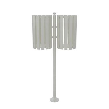 Imagem de Lixeira de Rua Pátios Parques Dupla Tubular Bege 151cm