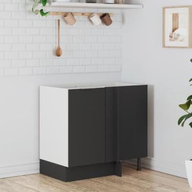 Imagem de Balcão de Canto Reto sem Tampo com Rodapé Puxador 150mm Ipanema CabeCa