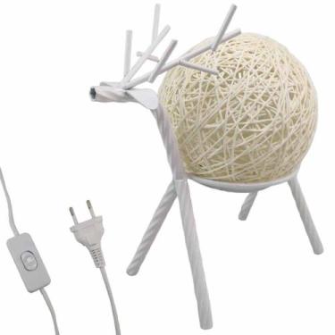 Imagem de Luminaria Abajur Mesa Moderno Cervo Rena Veado Decoraçao Sala Quarto R