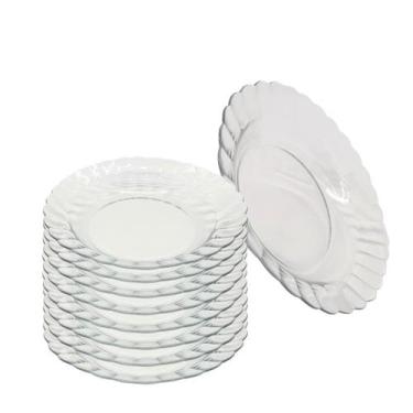 Imagem de Jogo de 8 Pratos de Vidro Fundo Sopa 22 cm Almoço Jantar Mesa Transpar