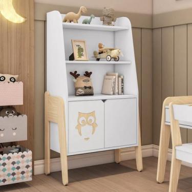Imagem de Estante Infantil 3 Prateleiras e 2 Portas Corujinha Casatema MadeiraOr