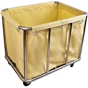 Imagem de Prateleira carros móveis cesta de lavandaria carro classificador de lavandaria com rodas para casa com sacos grandes carrinho de cesta de lavandaria de lona cesta de lavandaria de metal resistente