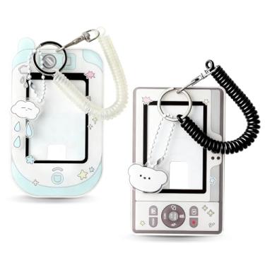 Imagem de Suporte de cartão de foto de desenho animado, 2 peças de porta-cartões de proteção de acrílico, porta-cartões de foto fofos, porta-cartões de identificação, porta-crachás de identificação