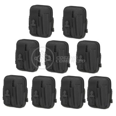 Imagem de Kit 9 Bolsas Pretas Conjunto De Sobrevivência E Atividades Camping preto