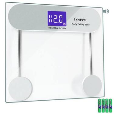 Imagem de Balança de peso Talking Bathroom Lenporl, tela LCD de 200 kg
