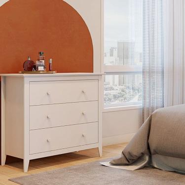 Imagem de Cômoda 3 Gavetas em Madeira Maciça Nest Branco