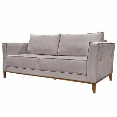 Imagem de Sofá Decorativo 2 Lugares 190cm Pés em Madeira Tarantino Linho Areia Rústica - Gran Belo