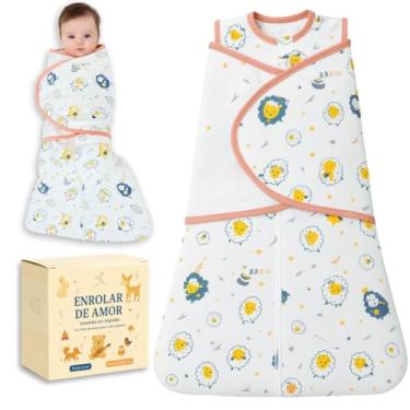 Imagem de Swaddle Dream – Charutinho, Saco de Dormir Ajustável e Cueiro, Melhora o Sono e Acalma o Reflexo do Susto – Essencial para Recém-nascidos (0 a 3 meses) - Ovelhinhas M