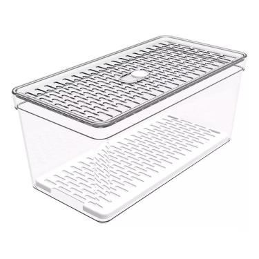 Imagem de Organizador De Geladeira Grande Frutas Legumes Com Grade