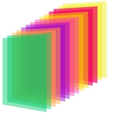 Imagem de TOTiyea 14 peças de sobreposições coloridas para dislexia, folhas de leitura de dislexia, folhas de transparência coloridas para primeiros leitores, material escolar