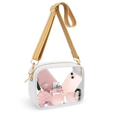 Imagem de Bolsa transparente aprovada para estádios, bolsa transversal transparente para mulheres, bolsas pequenas com alça ajustável para shows e festivais esportivos