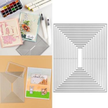 Imagem de Matrizes básicas aninhadas para fazer cartões, faça você mesmo, moldura de encaixe, moldes de corte de metal, estêncil em relevo, molde de perfuração, para artesanato em papel, artesanato feito à mão