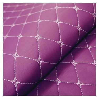 Imagem de Folhas de couro sintético tecido de cor sólida folhas de couro grosso lona traseira artesanato DIY artesanato cores sortidas (cor: roxo, tamanho: 1,4 x 1 m/55,1 x 39,4 polegadas) (roxo, 1,4 x 3 m)