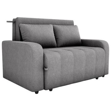 Imagem de Sofa Cama 2 Lugares 138 Cm Amora Tecido Boucle F497 Milani Store Cinza