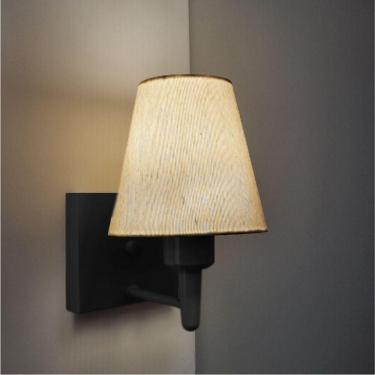 Imagem de Arandela Quadrada Md-2034 Preto Cúpula Em Tecido Cone Linho Bege - Bivolt