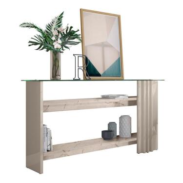 Imagem de Aparador Buffet Para Sala De Estar Frizz - 7 Decor Calacata E Off White