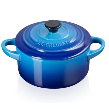 Imagem de MINI COCOTTE LE CREUSET 250 ML 10CM EM CERÂMICA PUXADOR PRETO AZURE BLUE 71901102200100
