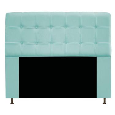Imagem de Cabeceira195 Cm King Size Com Botonê Suede Azul Tiffany
