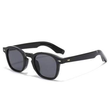 Imagem de Óculos de Sol Feminino Candy Color com Rebites, Estilo Punk Masculino, Proteção UV400, Ideal para Esportes ao Ar Livre, Corrida e Ciclismo, nas Cores Preto e Cinza.