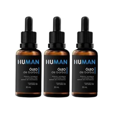 Imagem de Kit 3 Óleo para Barba Hidratante Fortalecedor Amacia Human 30ml