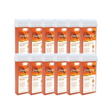 Imagem de Kit c/12 Cera Refil Roll On Mamão 100g - Depilflax